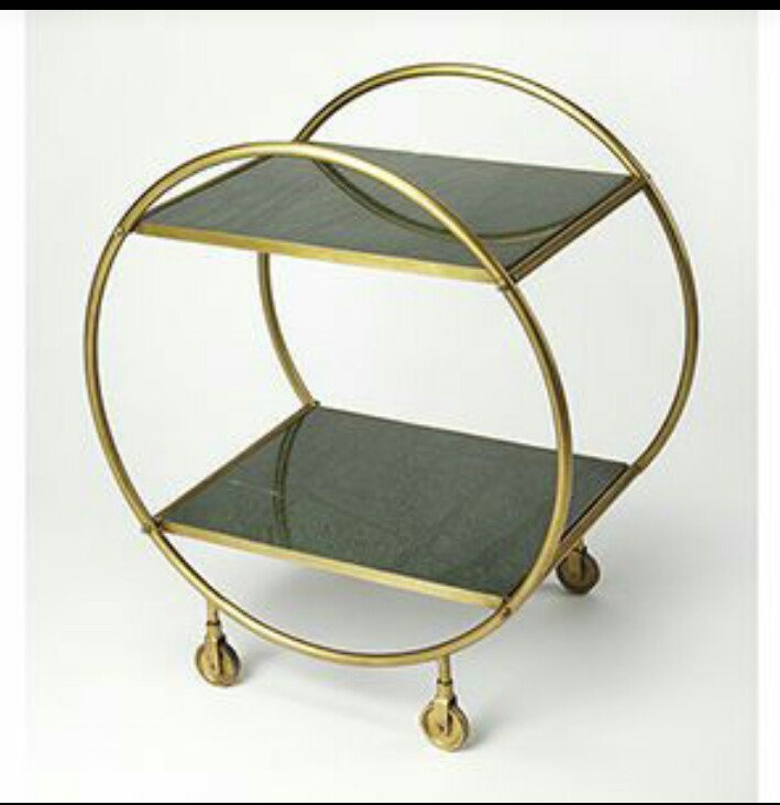 Circular Gold Metal Serving Bar Cart AH-146 Moradabad